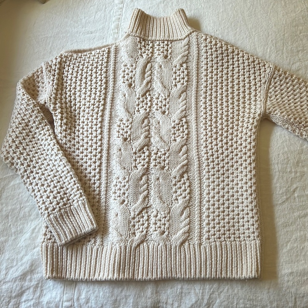 INTERMIX COLD SHOULDER SWEATER